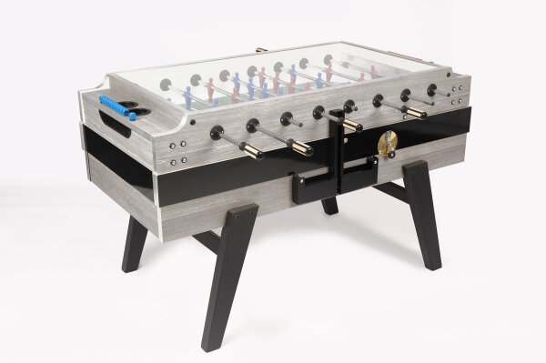 Tischkicker Kickertisch Coperto de Luxe mit Münzung und Glasabdeckung